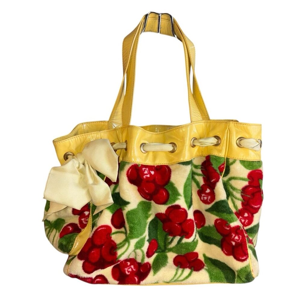JUICY COUTURE Cherry Daydreamer Purse Shoulder Bag Vintage Y2K Yellow RARE